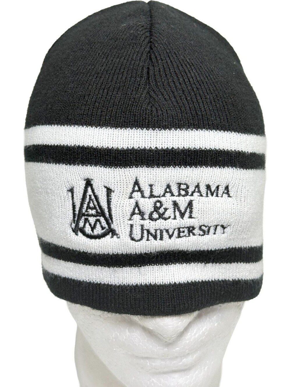 Alabama A&M University Beanie Black & White Toboggan Winter Knit Skull Cap